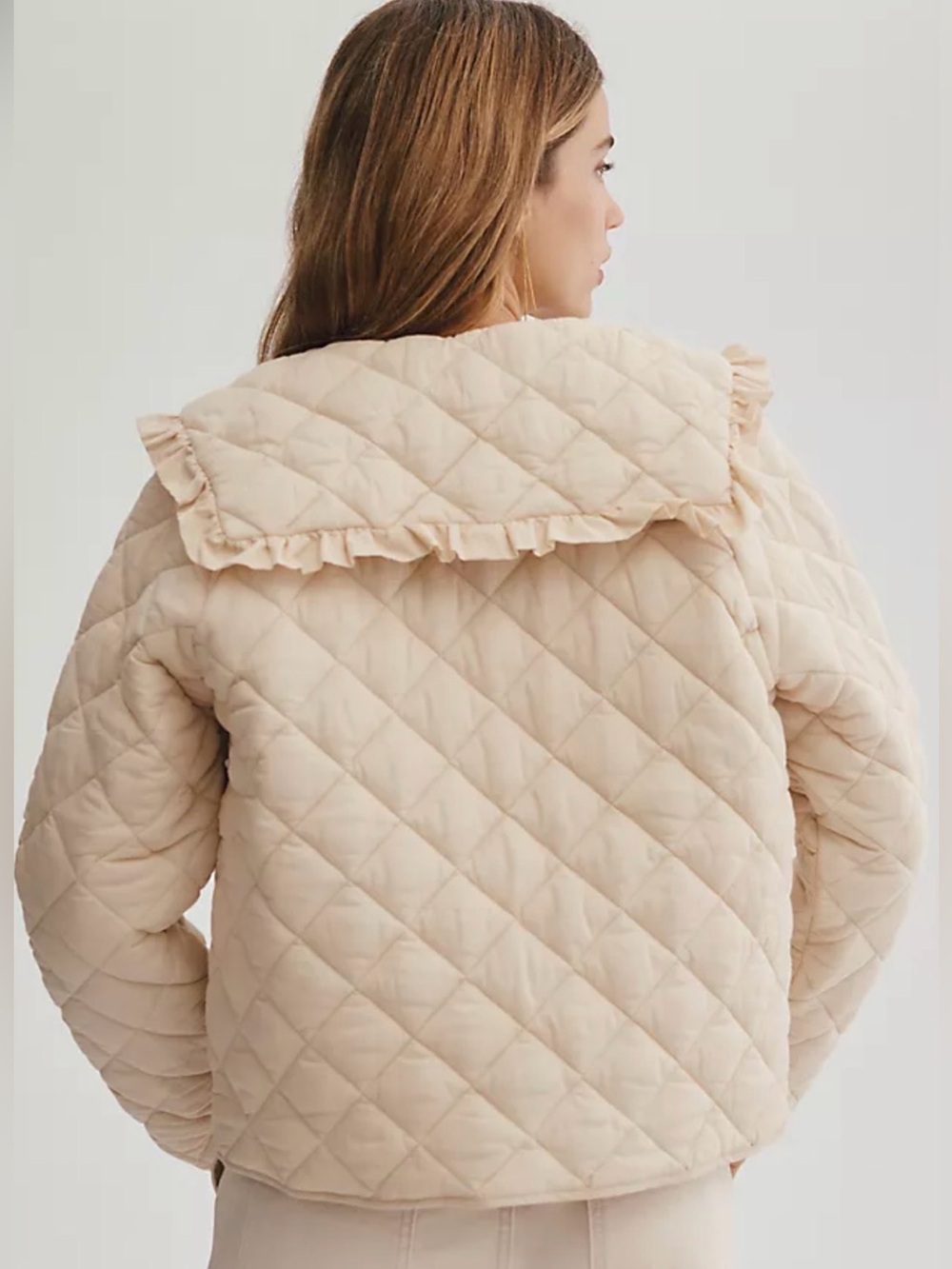 MABLE Quilted Ruffle Collar Jacket - Picture 2 of 12